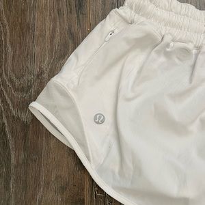White Lululemon hotty hot shorts